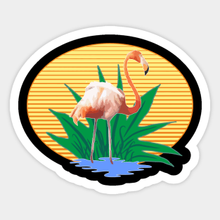 Cute Funny Flamingos Summer Sun & Good Feelings Designs Sticker